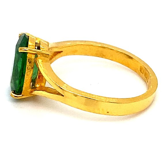 Tsavorite 3.31ct Solid 22K Yellow Gold Ring - Picture 5 of 6